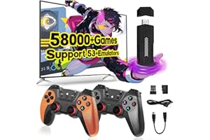 XIXIMENG X2 Ultra Retro Game Stick 4K HD 256G Console da gioco retrò,58000+ giochi,53+ emulatori,Console Portatile con 2 controller wireless,Plug and Play TV Console videogiochi,Regalo per adulti e bambini