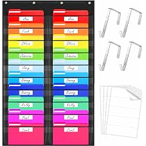 Organisateur Mural 20 Poches TNBRUA - Porte-Revues A4 Pliable Pour Bureau, École - Inclut 4 Crochets Métal