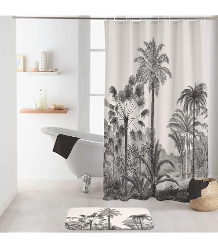 Spirella rideau de douche polyester primo 180x200cm rose clair - Tringlerie et rideau de douche