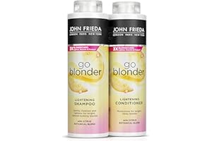 John Frieda Go Blonder Lightening Shampoo And Lightening Conditioner Duo Value Bundle Blonde Hair 2 X 500 Ml (Packaging May Vary)