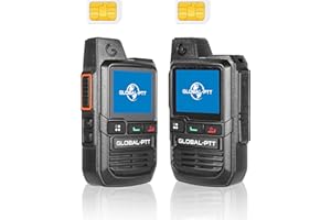 GLOBALPTT 2-Pack 4g LTE Global Walkie Talkies with Sim Cards - Handheld PoC Two Way Radios Unlimited Range - Rechargeable PTT Push to Talk Over Cellular Radio Long Range (2)
