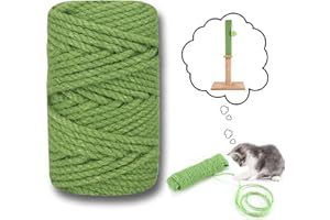 CEASELESLY 6mm*30m Katzen Schnur,Rosa Schnur für Katzen,Jutekordel für Haushalt Garten DIY,Mehrweg Hanfseil zum Reparieren oder Ersetzen von Kratzbaum, Kratzturm, DIY-Bastelseil, Heimdekoration
