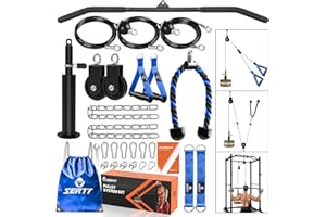 SERTT Weight Pulley System Gym, Pulley Pro Home Cable Pulley System gym for Lat Pull Down, Biceps Curl, Triceps, Shoulders, Back, Forearm Workout, DIY Weight Cable Pulley Attachments for Gym Equipment
