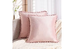 Topfinel Blush Pink Small Velvet Cushion Covers 16x16 Inch Square Decorative Throw Pillowcases for Livingroom Sofa Bedroom 40cmx40cm,Pack of 2
