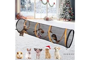 ITENT Katzenspieltunnel für drinnen und draußen, Katzenspielhaus, Katzengehege einfach mit Katzenzelt zu verbinden mit Zwei Reißverschlusstüren außerhalb Katzengehege (Fun Run Katzentunnel)