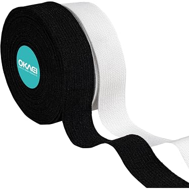 Forsenuk Elastico per Cucito, due rotoli in bianco e nero da 20 mm × 10