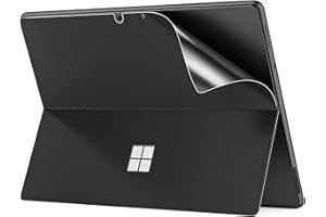 MoKo Surface Pro 11/10/9/8 13-Inch Tablet PU Leather Protective Decal Body Skin Cover, Black