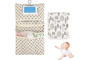 Bibykivn Premium Windeltasche, Windeltasche mit Wickelunterlage für Unterwegs, Windeletui mit Extra Viel Platz, Kompakte Wickeltasche für Unterwegs Mamas Windeln Creme Tücher Baby Organize