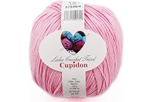 LIDIA CROCHET TRICOT Cupidon - hilo 100% algodón, hilo de tejer, hilo de ganchillo (100 gr/ovillo ; 24 colores) (empresa española/envío desde España) (S071)