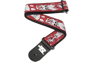 D'ADDARIO Planet Waves 50JS02 Joe Satriani Sangle de guitare Up in Flames Rouge/Blanc