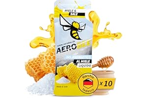 AEROBEE Gel energetico liquido - Miele & Sale 10x26g [100% energetico naturale al miele] delizioso gel sportivo adatto per sport di resistenza e corsa, con carboidrati