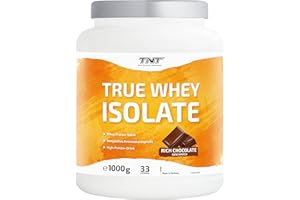 TNT TRUE NUTRITION TECHNOLOGY TNT True Whey Protein Isolate w proszku (1 kg) • Proszek białkowy do shake proteinowego • Doskonała rozpuszczalność i pyszny smak (Rich Chocolate)