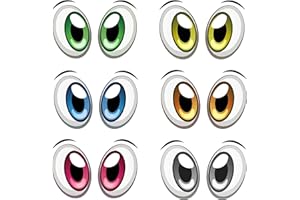 Begonia 6 Paar Aufkleber Augen Sticker für Staubsauger Mähroboter Rasenroboter Deko, Wetterfest Klebeaugen Selbstklebend, PVC Dekorative Lustige Aufkleber für Saugroboter Rasenmäher Mülltonnen