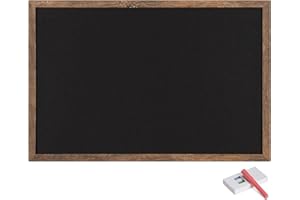 ‎NAVARIS Navaris Kreidetafel mit Holzrahmen - Memoboard 70x50 cm - inkl. Kreide Pins - Tafel mit Wandhalterung - Wandtafel für Küche abwischbar - Schwarz