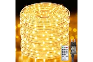 ‎BZAVOR Bzavor 10M 200 LED Lichterschlauch Außen mit Stecker Fernbedienung,Lichterkette Außen 8 Modi Dimmbar IP44 Wasserfest,Lichterschlauch Für Innen Außen Weihnachten Garten Terrasse Zaun Hof Deko Ø5mm