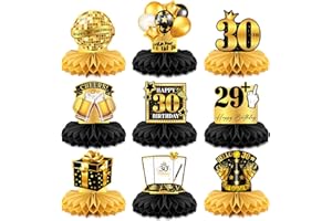Vezerd 9 Stück Tischdeko 30. Geburtstag Frauen, 30. Geburtstag Deko, Honeycomb Dekorationen 30. Bienenwabe Mittelstück Jahre Geburtstag Party Zubehör Tischdekoration