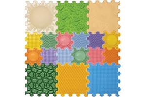 ORTOTO Coordination Game, Massage Sensory Puzzle Mats - Orthopedic Game Mat for Kids and Adults, Sensory Play, Interlocking Floor Tiles (Hands and Feet Coordination Game LARGE Puzzle Set)