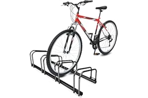 VOUNOT® 4 Bike Stand Floor or Wall Mounted Bike Rack for Garage Bicycle Parking Rack Cycle Storage Locking Stand, Black