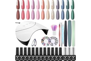VANREESA Kit Semipermanente Unghie 12 Colori Semipermanente Unghie con Lampada 36W U V/LED Smalto Semipermanente Unghie per Donna