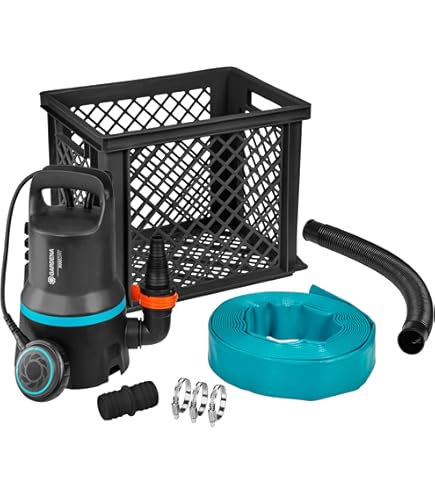 Pompa Sommersa Gardena Aquasensor 19500 - Per Acqua Pulita E Sporca, Portata 19500 L/h, 860 W, Granulometria 35 Mm