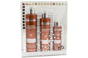 abril et nature - Set de Cuidado Capilar Profesional Keratin - Repara y Reestructura con Queratina Ultra Rápida - Pack Champú, Mascarilla y Sérum para Cabellos Dañados o Quebradizos - 550 ml