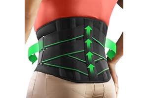 ‎FREETOO FREETOO Rückenstützgürtel mit 7 Metallstützen, Bequeme Rückenbandage für Herren und Damen mit Abnehmbarem 3D Lendenpolster zur unteren Rücken,LWS, Atmungsaktive Rückengurt für Arbeit und Sports