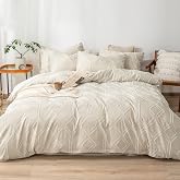 Jemiipee Jacquard Duvet Cover for 180 cm Bed Shabby Chic Embroidery, Bohemian Solid Colour 100% Soft Microfiber for Duvet 230