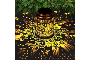 KagoLing Solarlampen für Außen, 1 Stück Kolibri Ausgehöhlte Metall Laterne IP65 Lampion Außen Wetterfest, Hängend Solarleuchten für Balkon deko, Garten, Terrasse als Weihnachtsgeschenke Frauen/Mama