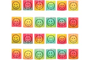 YAAVAAW Mini Slinky Rainbow Springs Toy for Party Bag Fillers,24pcs Coil Mini Springs Bulk Toys,Fidget Mini Smile Face Stretchy Toys,Classroom Prizes for Kids Boys Girls Pinata Party Favour Stocking Fillers