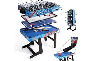 HLC Table multijeux 5 en 1 pour Enfants Jouez au ping-Pong Billard Football Hockey et Basket Parfaite pour Adultes Enfants idéale Jeux Groupe Cadeau génial Partager Moments Joie