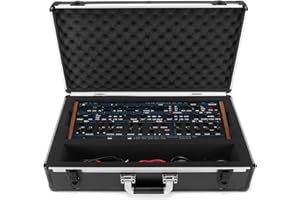 Analog Cases UNISON Estuche para Sequential Prophet-6 Desktop, Estuche para equipo robusto (impermeable, inserto de espuma personalizado, compartimentos para guardar cables, transporte seguro), Negro.
