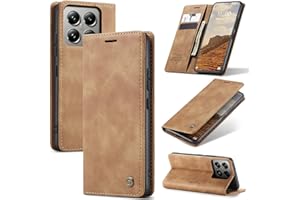 Azororo Handyhülle für Xiaomi 14T Pro 5G Hülle Premium Lederhülle Flip Case Magnet Tascher Kartenfach Standfunktion Klapphülle Schutzhülle für Xiaomi 14T Pro, Braun