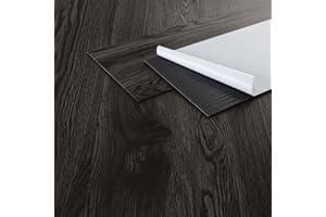 ML DESIGN MODERN LIVING ML-Design Deluxe PVC Bodenbelag, Selbstklebende Vinyl-Dielen, Vinylboden, 91,5 cm x 15,3 cm x 2 mm, Dicke 2mm, 11,5m²/80 Dielen, Eiche Dunkelgrau, Holzoptik, rutschfest, wasserfest, Einfache Verlegung