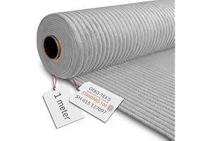 DreamRoots Cord Stoff Meterware Gewicht 380 g/m2 - Polsterstoff Cord Meterware 140 cm breit - Möbelstoff - Breitcord Storm Gray 1M