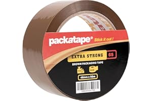 Packatape Single Roll Extra Strong Brown Packaging Tape 48mm x 50m Ideal for Parcel, Packing, Packaging, Storage Cardboard Boxes
