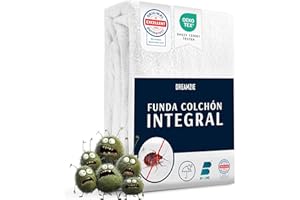 Dreamzie Protector Colchon 150 x 200 x 25 cm - Cubre Colchon Antichinches Completa 150x200 con Cierre de Cremallera para Alergias - Funda Colchon Impermeable