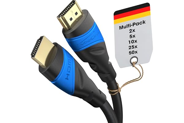 KabelDirekt – HDMI-kabel 8K & 4K – 2x 3m – Tysk Flexcore-teknik