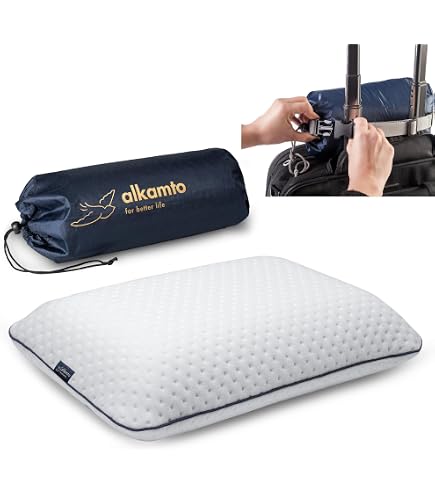 Sleepling Cuscino Da Viaggio Ortopedico In Memory Foam - 25x42x7 Cm, Con Federa In Aloe Vera, Lavabile