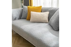 IMSGVIFO Pokrowiec na sofę - na 1-4 osoby, aksamitny pokrowiec na sofę - z antypoślizgową podkładką, pokrowiec na sofę w kształcie litery L, pokrowiec na sofę do domów z psami, zgrubny pokrowiec na