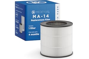 MEDIFY AIR Medify MA-14 Genuine Replacement Filter | for Smoke, Smokers, Dust, Odors, Pollen, Pet Dander | 3 in 1 with Pre-Filter, H13 HEPA, and Activated Carbon for 99.9% Removal | 1-Pack