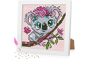 Lxmsja Perezoso Diamond Painting Kit Completo con Marco, 5D DIY Pintura Diamante Niños, Diamond Painting Adultos Niños, Manualidades Adultos Niños Kit, Regalos de Cumpleaños para Niños y Niñas