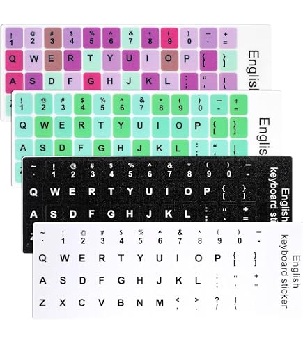 Autocollants Clavier Grec Qwerty - Lettres Bleues Transparentes Pour Tout Clavier