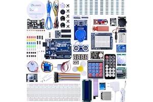 ELEGOO Conjunto Avanzado de Iniciación VIA Compatible con Arduino IDE con Tutorial en Español y UNO R3 Placa, Relé, Modulo de Fuente de Alimentación, Motor Paso a Paso, Breadboard, etc.