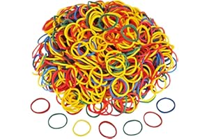 Werownsgso 1000 Stücke Gummibände, Haushaltsgummi Gummiringe, Dehnbare Bänder Gummis, Elastische Gummibänder für Haare, Büro, Haushalt, Schulbedarf (Bunte)