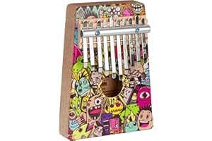 Sela Art Series Kalimba 10 Little Monster - Klavier-Instrument mit 10 Metallzungen - hochwertiges Mahagoni-Instrument für Anfänger & Fortgeschrittene - exotische Klänge in C-Dur