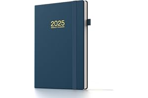 TDOLISSTE - Agenda Settimanale 2025 Diario Scuola A5 Planner Settimanale 12 Mesi da Gennaio 2025 a Dicembre 2025, Chiusura Elastica, Passante per Penna, Copertina Rigida (Blu)