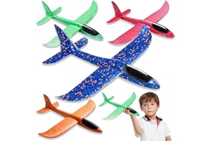 Naturas Autheric 4 Stück Styroporflieger Kinder, Flugzeug Spielzeug Kinder, Styropor Flugzeuge Groß, Flugzeug Styropor Wurfgleiter, Flieger Styropor für Eltern-Kind Spiele im Freien