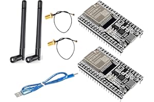 DUBEUYEW ESP32-DevKitC core Board ESP32 Development Board ESP32-WROOM-32U Set for Arduino with Antenna & Cable (2 Pack)