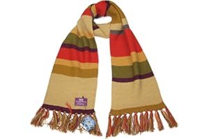 DOCTOR WHO Fourth Doctor (Tom Baker) Shorter Scarf - Official BBC Licensed Scarf by LOVARZI
