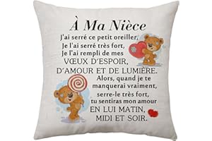 Aconesong À Ma Nièce Cadeau, Nièce Cadeau de Tante Oncle Housse de Coussin Cadeau pour Nièce Femme Anniversaire Mariage Saint Valentin Fête des mères Décoration Keepsake 45 x 45 cm (Nièce)